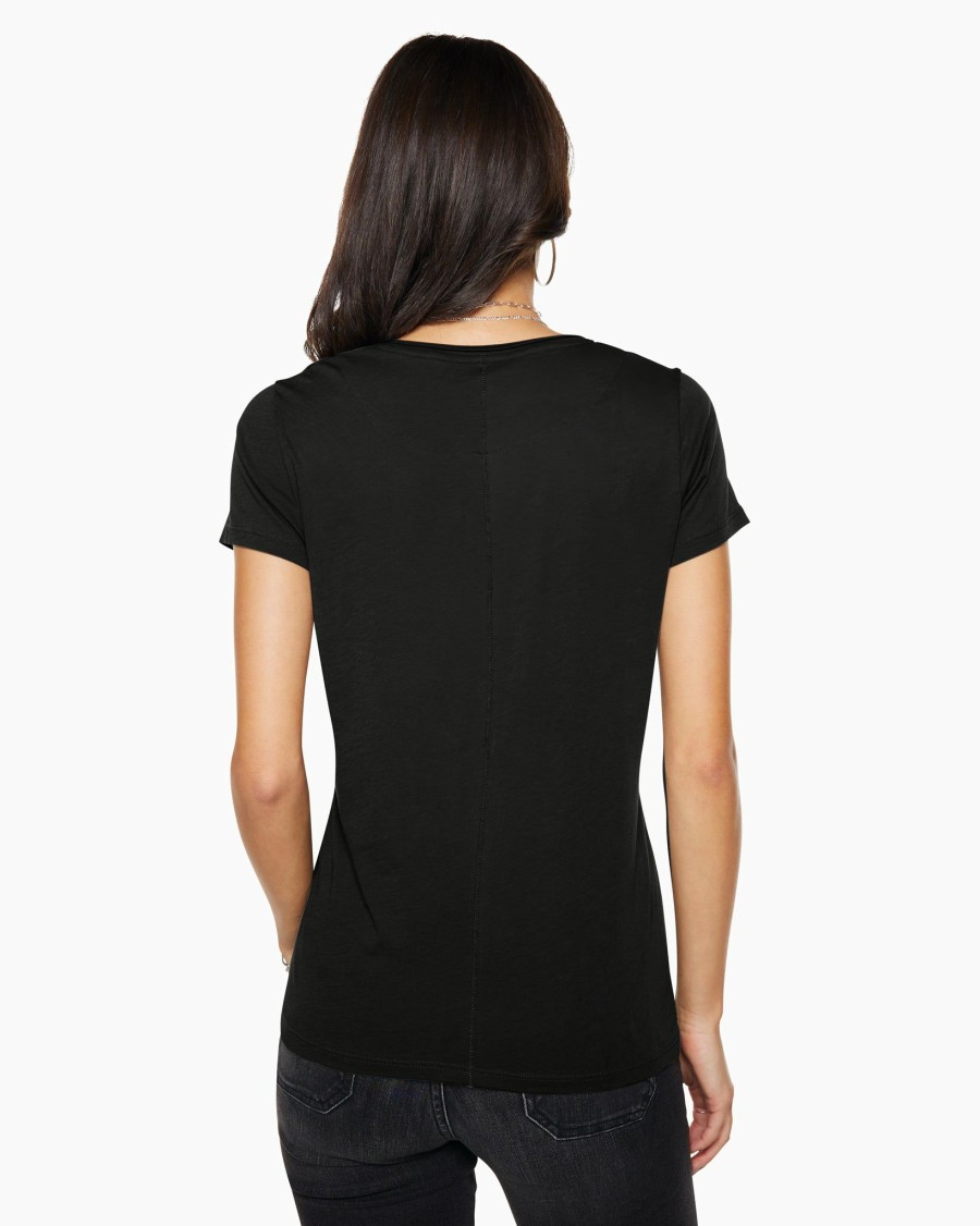 Clothing Ramy Brook | Ramy Brook Shop All Dani Scoop Neck Tee Black