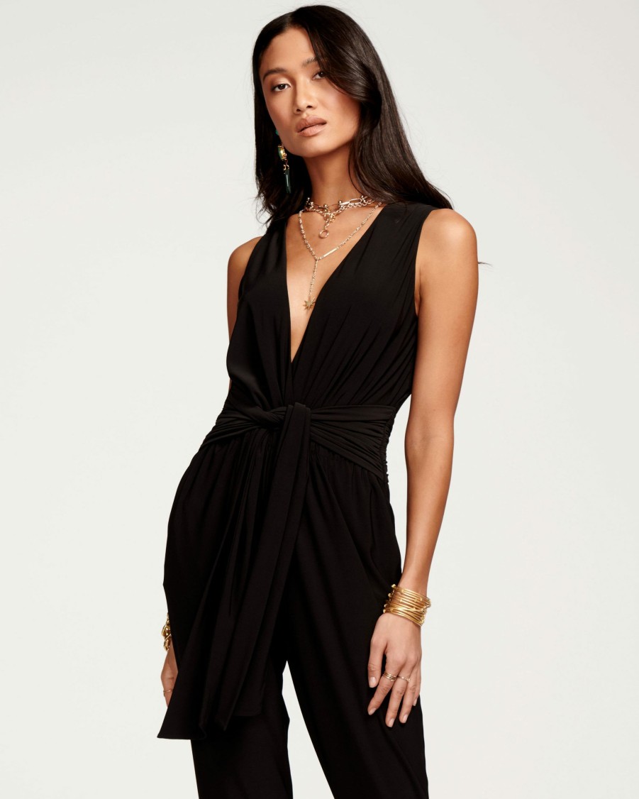 Dresses Ramy Brook | Ramy Brook Daisy V-Neck Jumpsuit Black