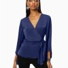 Clothing Ramy Brook | Ramy Brook Cassandra Wrap Blouse Navy