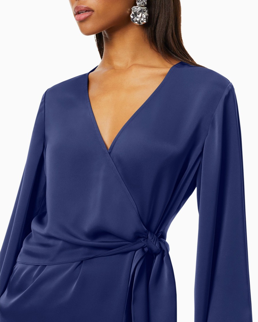 Clothing Ramy Brook | Ramy Brook Cassandra Wrap Blouse Navy