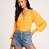 Clothing Ramy Brook | Ramy Brook Isla Puff Sleeve Blouse Radiant Yellow