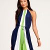 Dresses Ramy Brook | Ramy Brook Kat High Neck Midi Dress Spring Navy