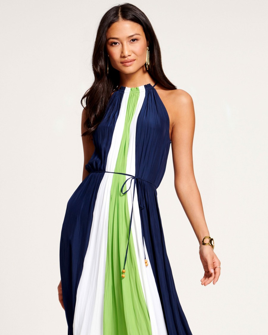 Dresses Ramy Brook | Ramy Brook Kat High Neck Midi Dress Spring Navy