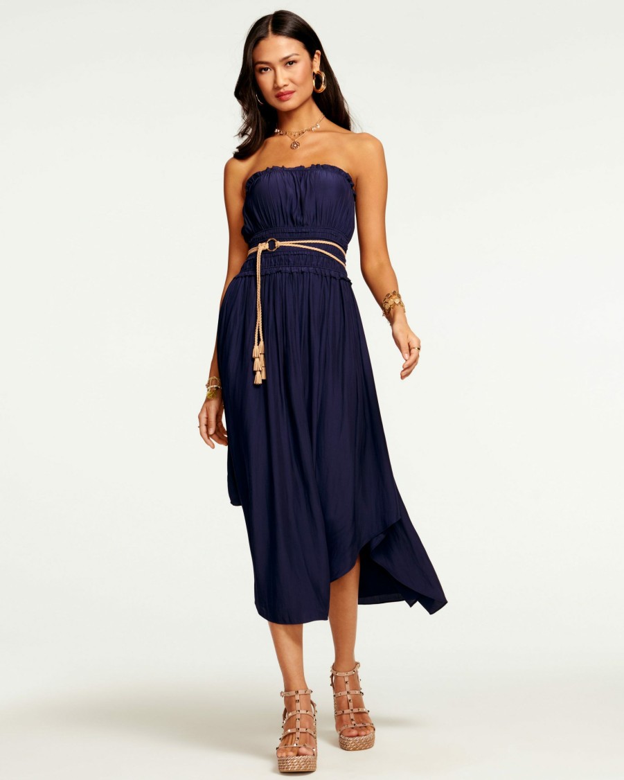 Dresses Ramy Brook | Ramy Brook All New Arrivals Laura Strapless Midi Dress Spring Navy