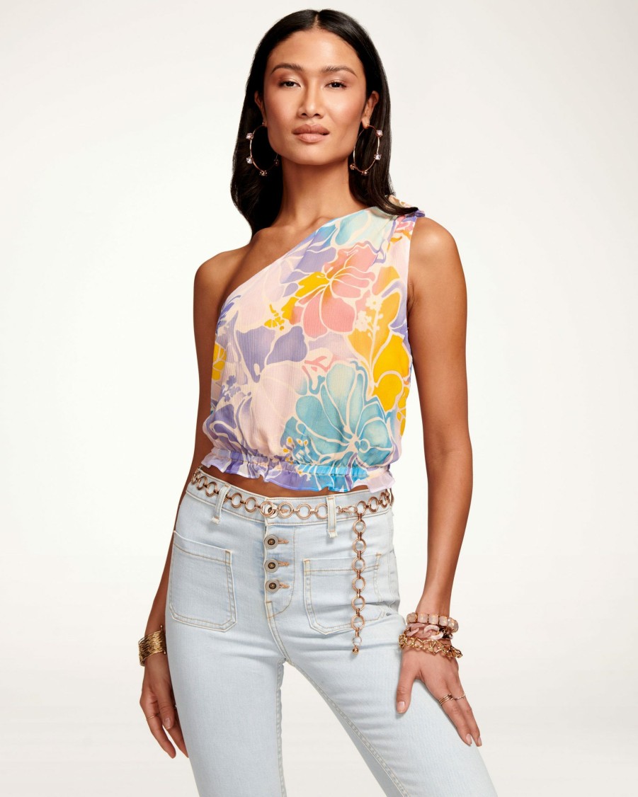 Dresses Ramy Brook | Ramy Brook Printed Maya One-Shoulder Top All New Arrivals Pale Lavender