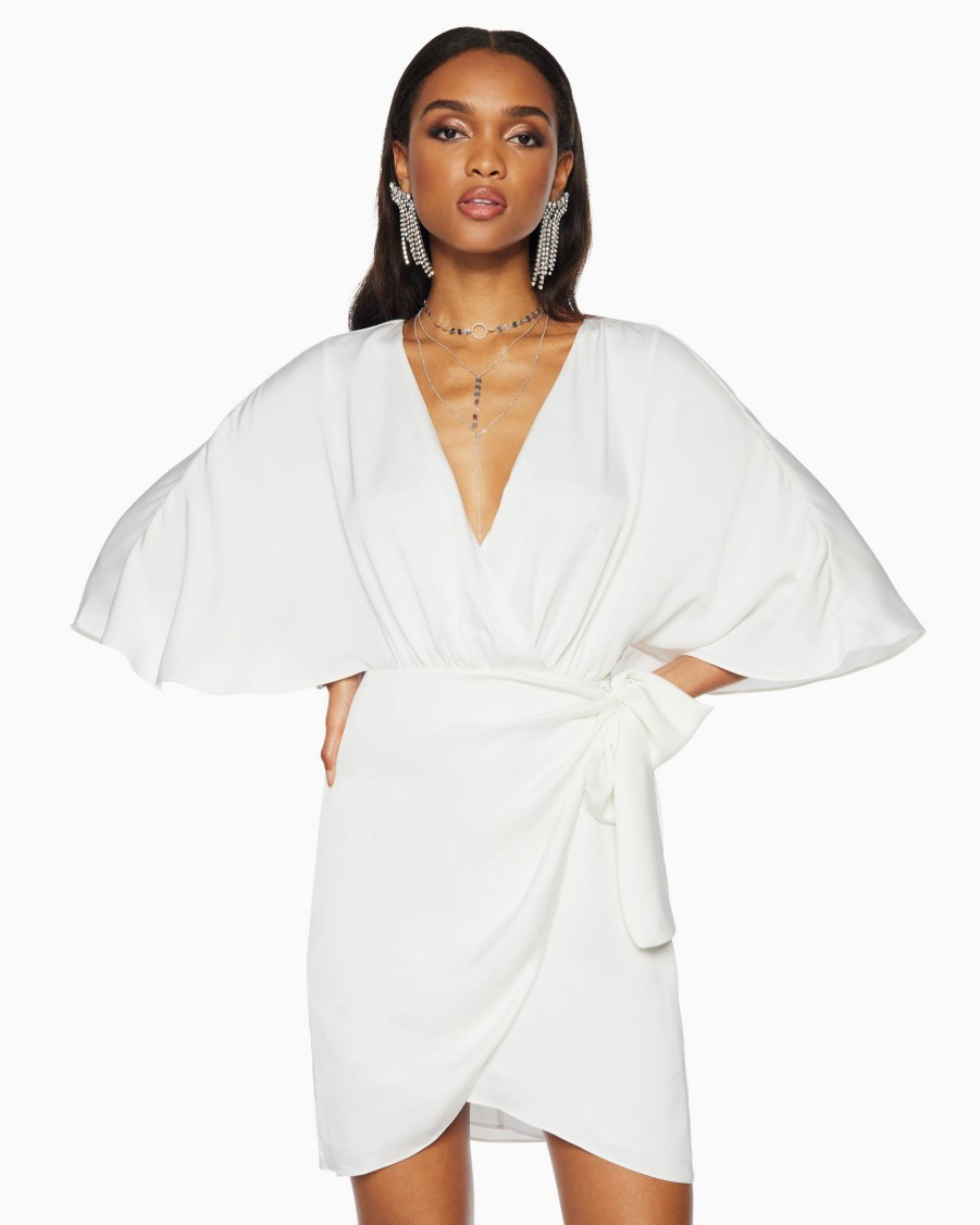 Dresses Ramy Brook | Ramy Brook Shop All Alexis Wrap Mini Dress Ivory