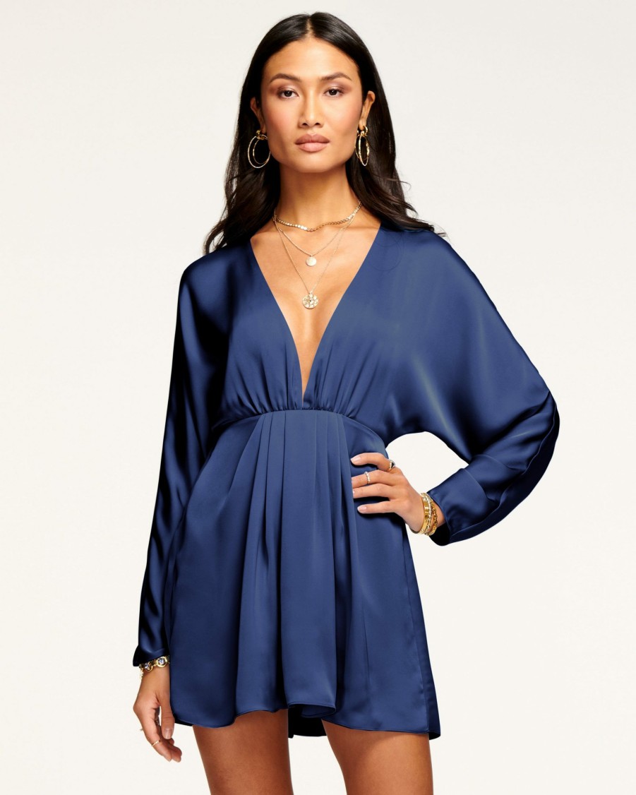 Clothing Ramy Brook | Ramy Brook Tanya V-Neck Mini Dress Spring Navy