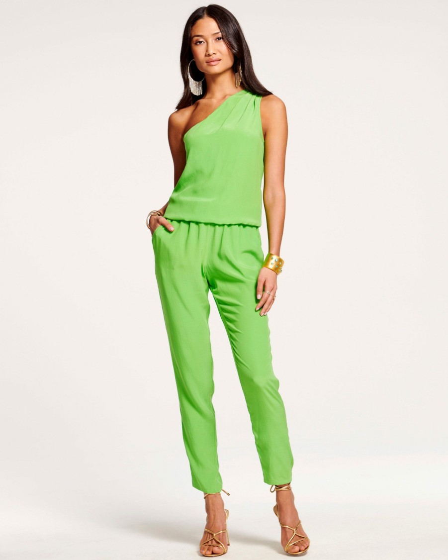 Dresses Ramy Brook | Ramy Brook Lulu One Shoulder Jumpsuit All New Arrivals Capri Green