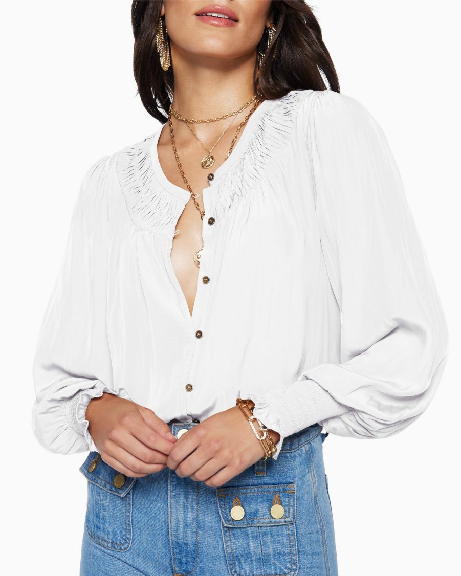 Clothing Ramy Brook | Ramy Brook Isla Puff Sleeve Blouse Ivory