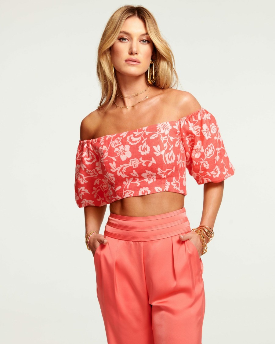 Clothing Ramy Brook | Ramy Brook Printed Marley Puff Sleeve Top Punch