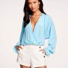 Clothing Ramy Brook | Ramy Brook Bethany Puff Sleeve Blouse All New Arrivals Sky