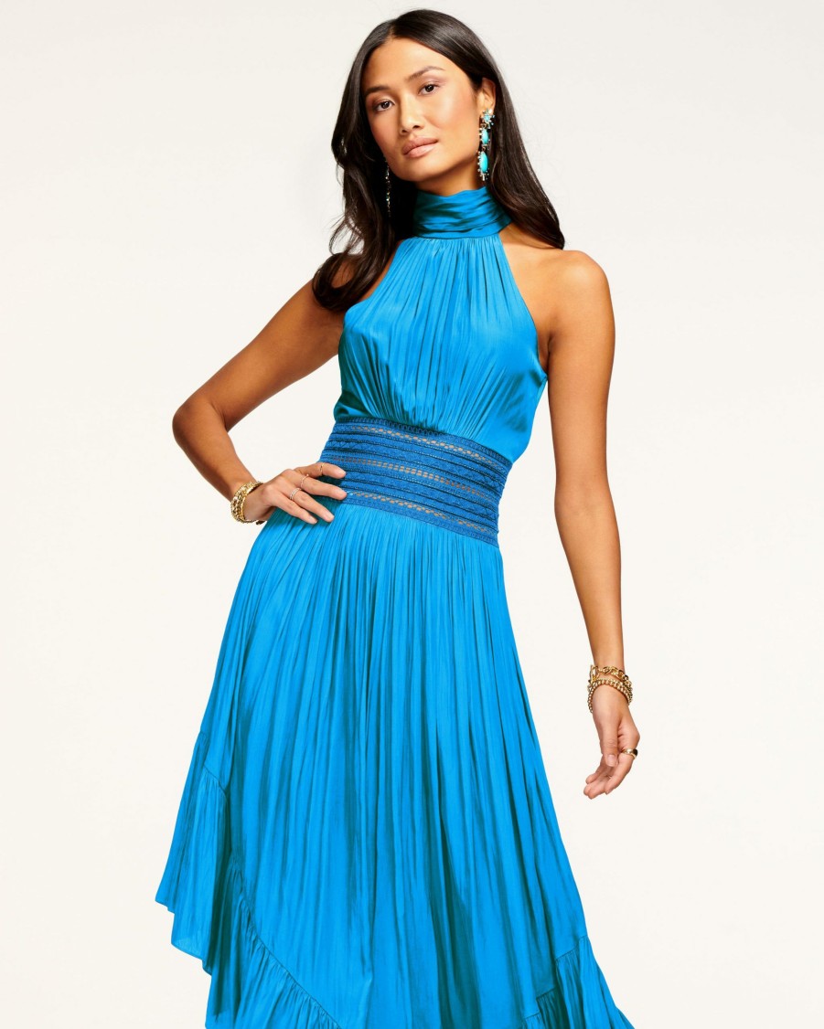 Dresses Ramy Brook | Ramy Brook All New Arrivals Monique Halter Midi Dress Lagoon