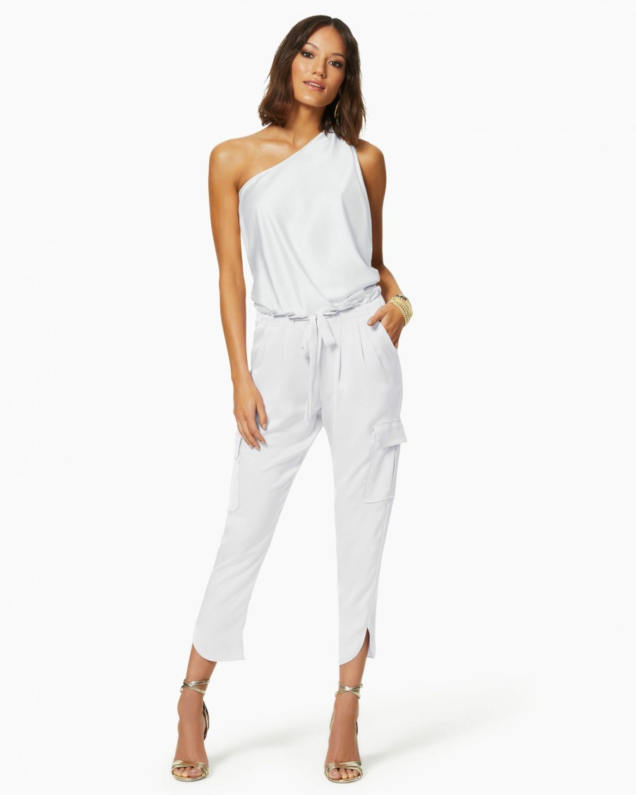 Clothing Ramy Brook | Ramy Brook Satin Pocket Allyn Paper Bag Waist Pant Shop All Ivory