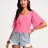 Clothing Ramy Brook | Ramy Brook All New Arrivals Kit Square Neck Top Wild Pink