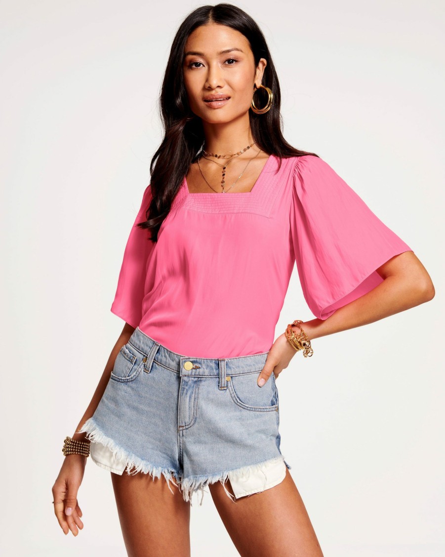 Clothing Ramy Brook | Ramy Brook All New Arrivals Kit Square Neck Top Wild Pink