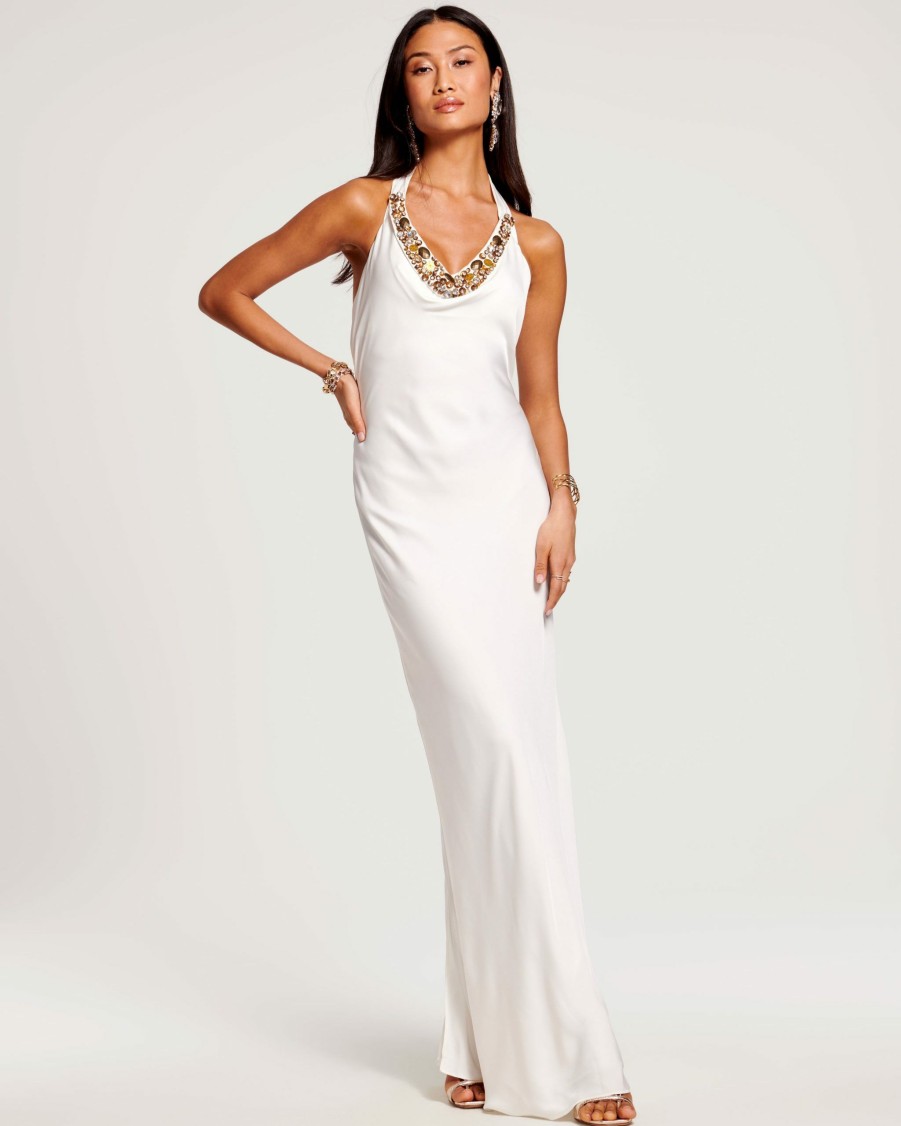 Dresses Ramy Brook | Ramy Brook All New Arrivals Sonny Halter Maxi Dress Ivory