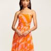 Dresses Ramy Brook | Ramy Brook All New Arrivals Printed Bernadette Strapless Midi Dress Zinnia