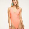 Swim Ramy Brook | Ramy Brook Shop All Soren V-Neck One Piece Swimsuit Electric Orange