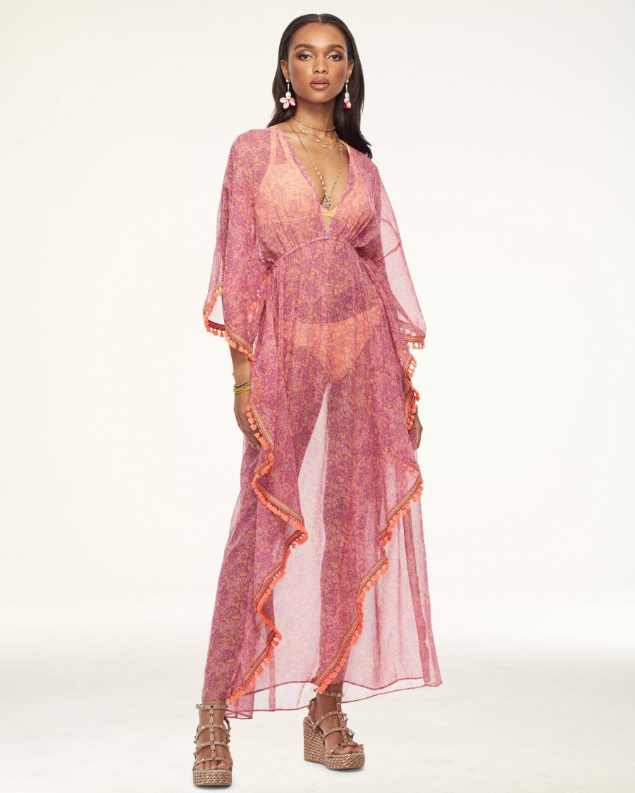 Swim Ramy Brook | Ramy Brook Shop All Printed Willa Coverup Maxi Dress Electric Orange