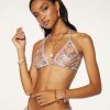 Swim Ramy Brook | Ramy Brook Embellished Printed Lilo Triangle Bikini Top Swim Python Print