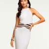 Dresses Ramy Brook | Ramy Brook All New Arrivals Theo Knit Halter Midi Dress Ivory