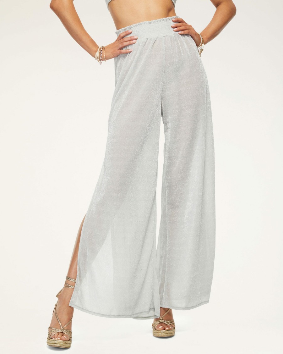 Swim Ramy Brook | Ramy Brook Knit Athena Palazzo Pant Silver