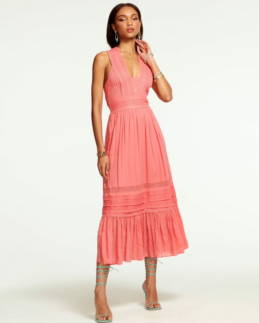 Dresses Ramy Brook | Ramy Brook Lulu V-Neck Midi Dress Punch