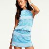 Dresses Ramy Brook | Ramy Brook All New Arrivals Knit Paris Sleeveless Mini Dress Lagoon