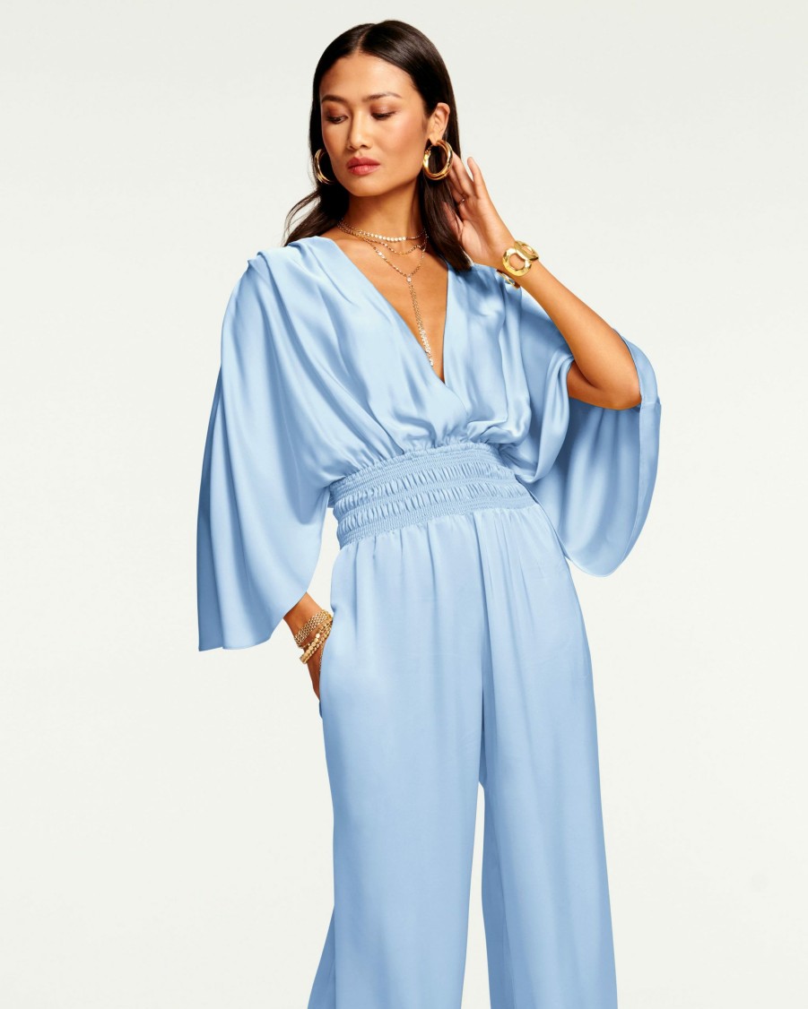 Clothing Ramy Brook | Ramy Brook Cheri Wide Leg Jumpsuit Ocean