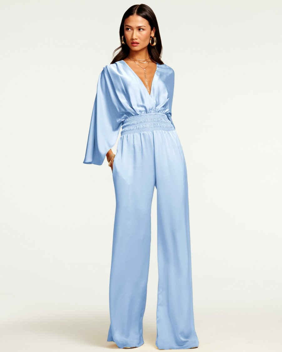 Clothing Ramy Brook | Ramy Brook Cheri Wide Leg Jumpsuit Ocean