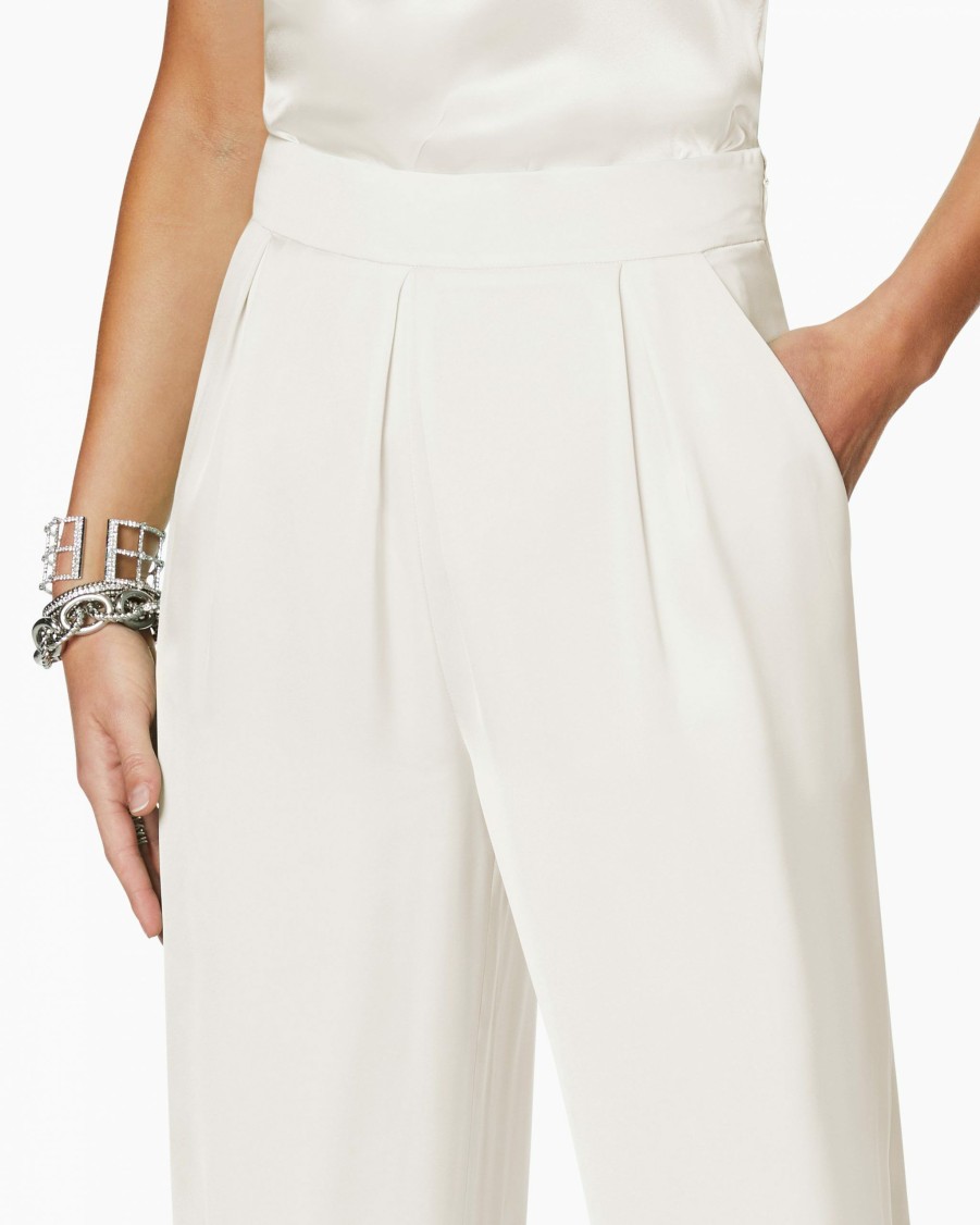 Dresses Ramy Brook | Ramy Brook Shop All Satin Iris Wide Leg Pant Cream