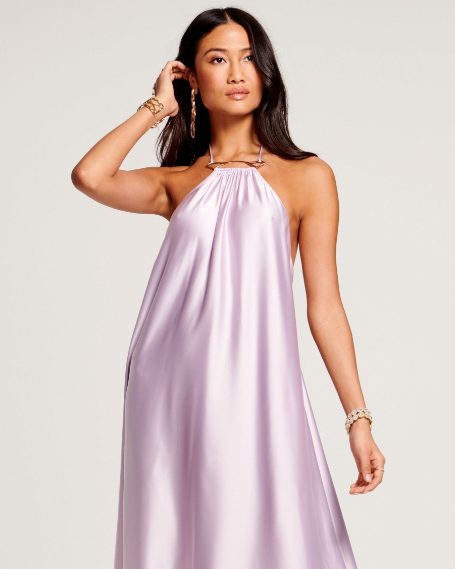 Dresses Ramy Brook | Ramy Brook All New Arrivals Jupiter Halter Maxi Dress Pale Lavender