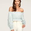 Dresses Ramy Brook | Ramy Brook Charli Off-The-Shoulder Crop Top All New Arrivals Chambray