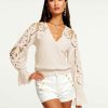 Clothing Ramy Brook | Ramy Brook Aurelie Lace Long Sleeve Blouse Sandstone