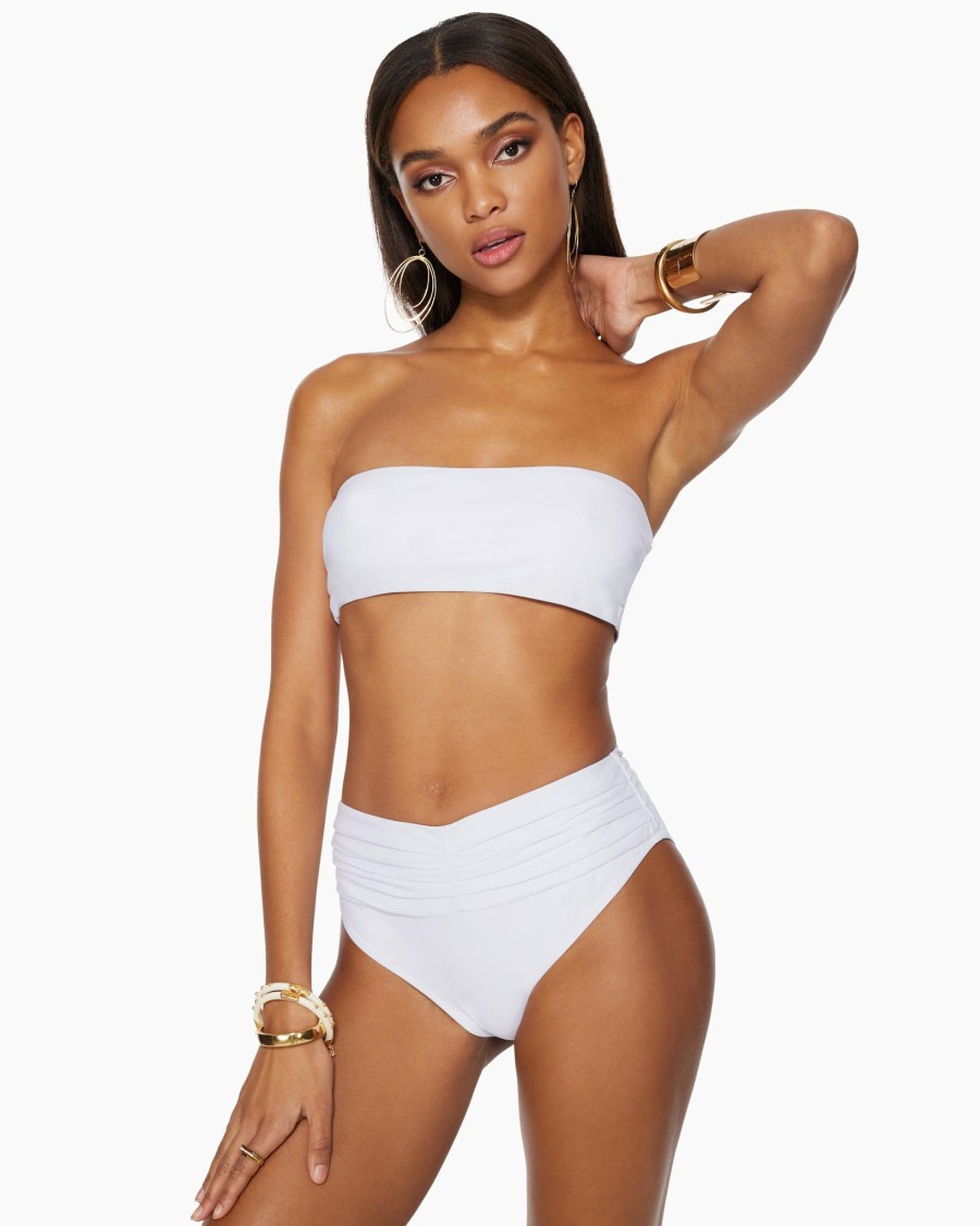 Swim Ramy Brook | Ramy Brook Venice Bandeau Bikini Top White