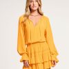 Dresses Ramy Brook | Ramy Brook Paisley Ruffle Mini Dress All New Arrivals Radiant Yellow