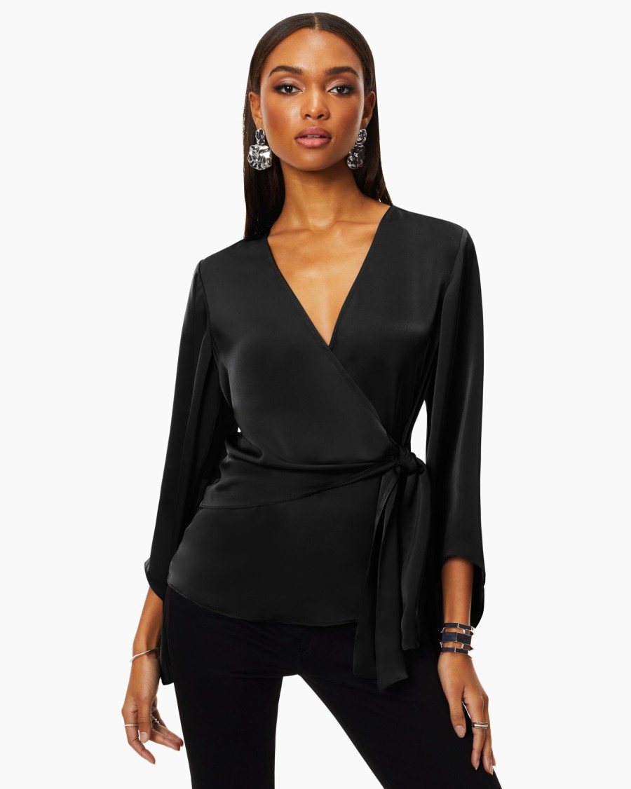 Clothing Ramy Brook | Ramy Brook Cassandra Wrap Blouse Black