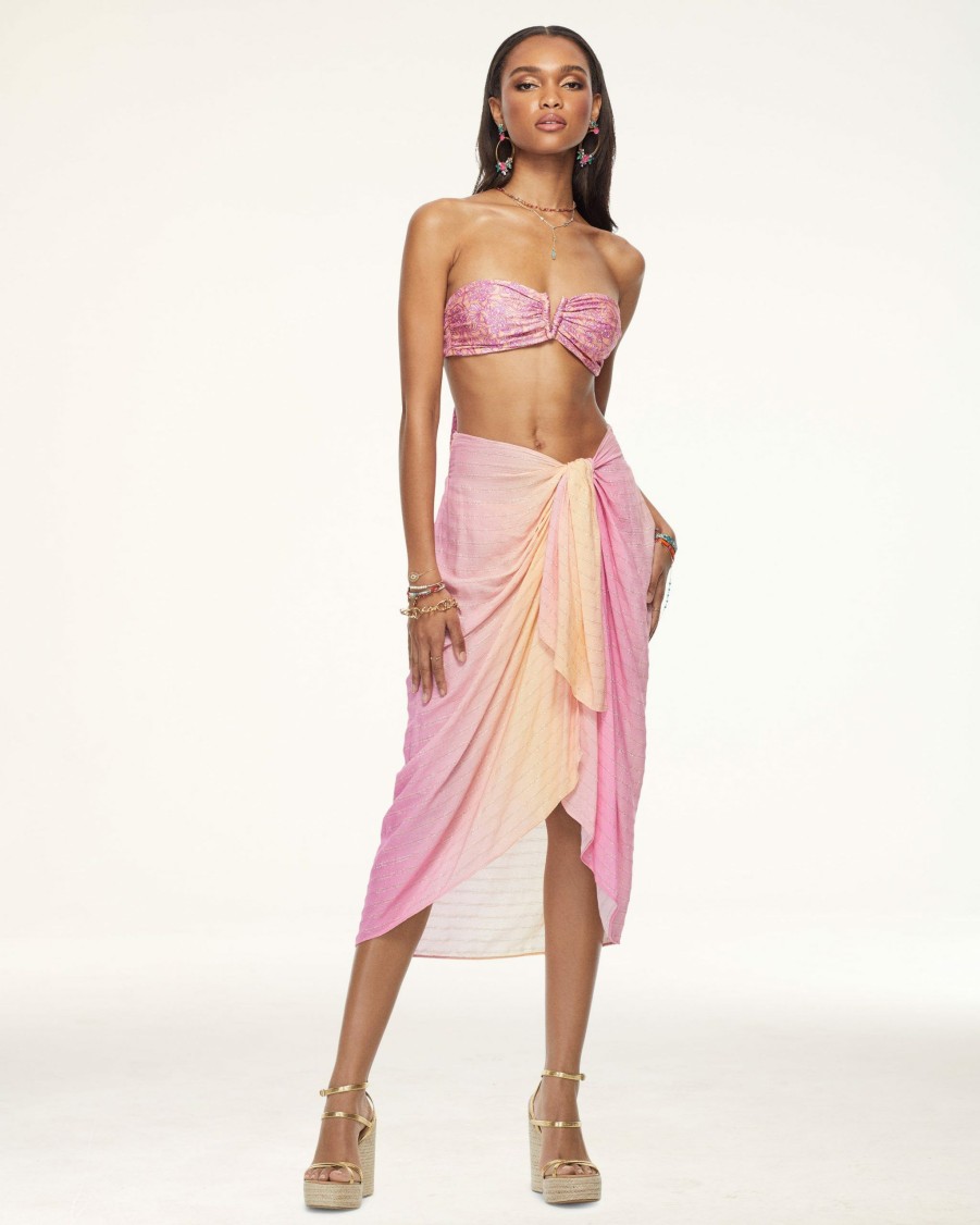 Swim Ramy Brook | Ramy Brook Shop All Ombre Silena Sarong Midi Skirt Pink