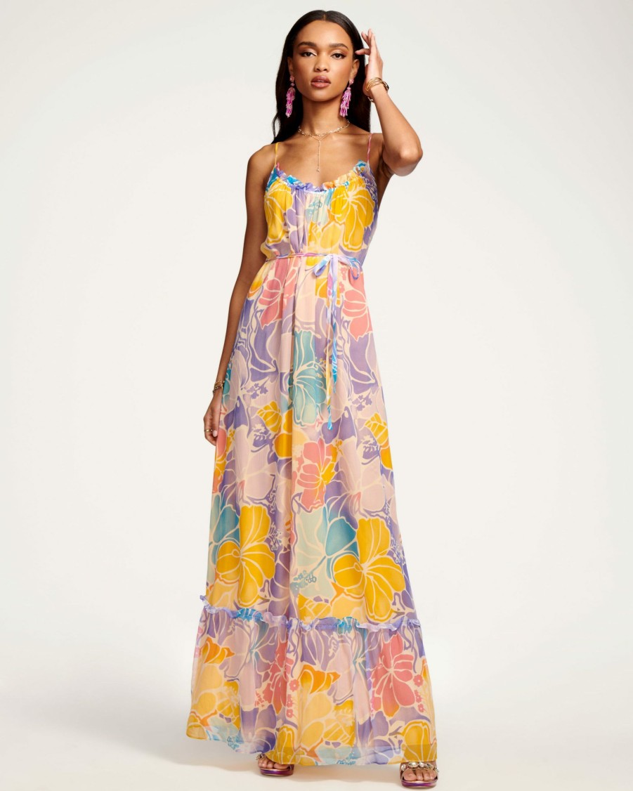 Dresses Ramy Brook | Ramy Brook Printed Ivy Tiered Maxi Dress Pale Lavender