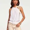 Clothing Ramy Brook | Ramy Brook Rope Trim Jasmine Halter Tank Top All New Arrivals Ivory