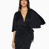 Dresses Ramy Brook | Ramy Brook Alexis Wrap Mini Dress Black