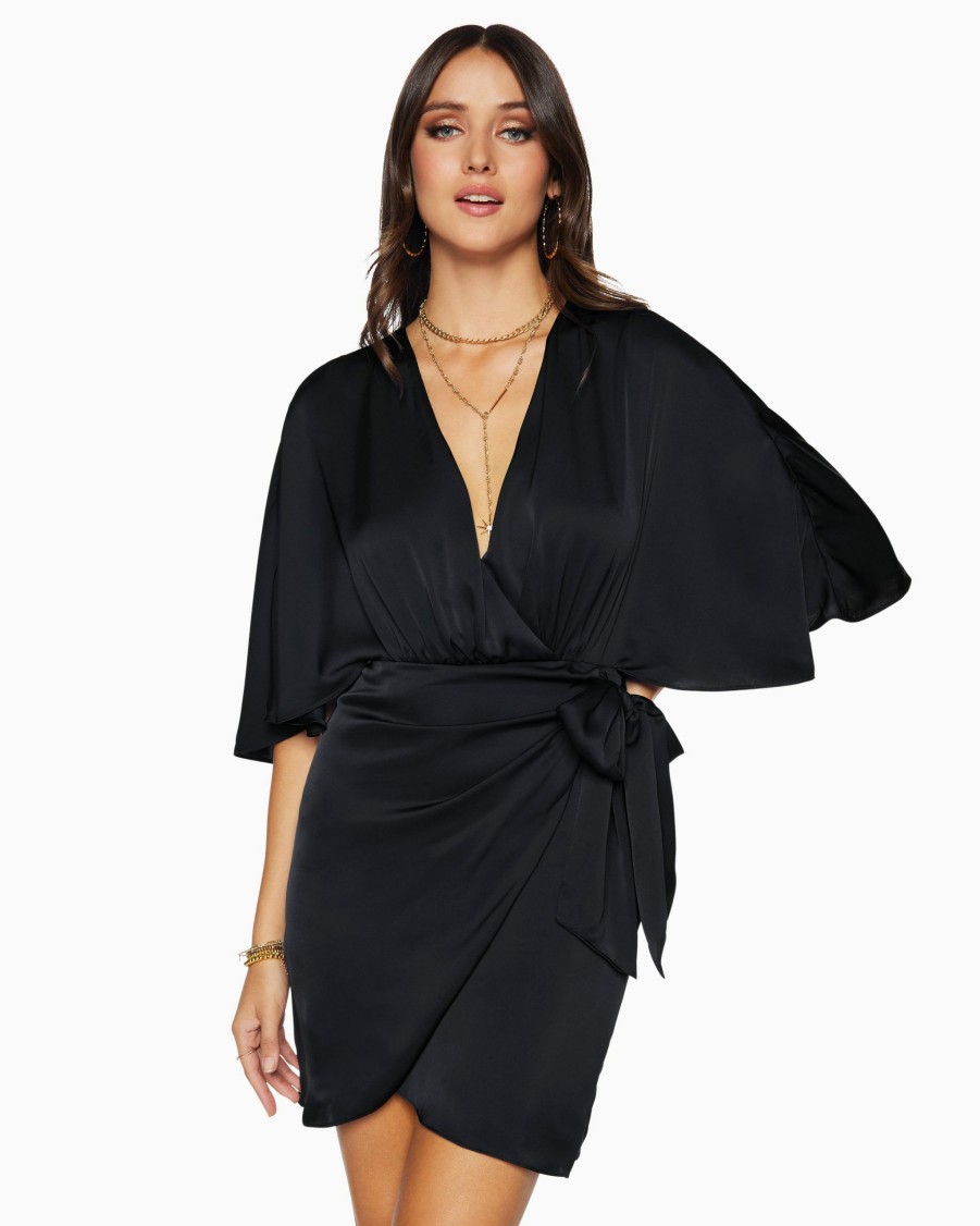 Dresses Ramy Brook | Ramy Brook Alexis Wrap Mini Dress Black