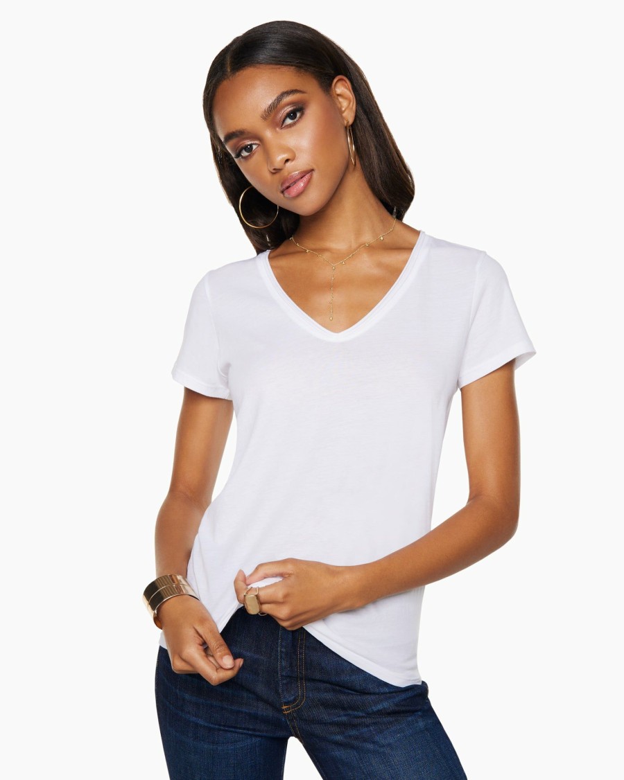 Clothing Ramy Brook | Ramy Brook Shop All Dani Scoop Neck Tee Ivory