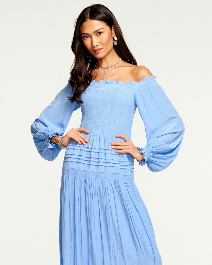 Clothing Ramy Brook | Ramy Brook Sale Anita Off-The-Shoulder Maxi Dress Ocean