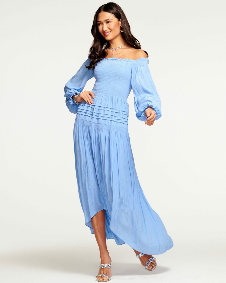 Clothing Ramy Brook | Ramy Brook Sale Anita Off-The-Shoulder Maxi Dress Ocean