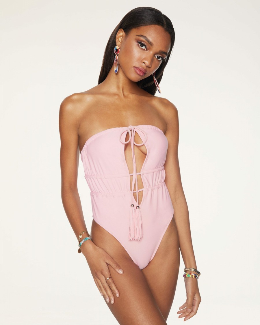 Swim Ramy Brook | Ramy Brook Marta Strapless One Piece Swimsuit Seashell Pink