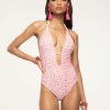 Swim Ramy Brook | Ramy Brook Shop All Printed Sonoma V-Neck One Piece Swimsuit Electric Orange