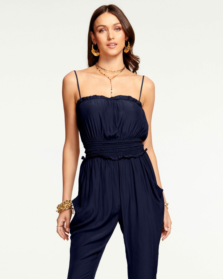 Dresses Ramy Brook | Ramy Brook Starr Spaghetti Strap Jumpsuit All New Arrivals Spring Navy