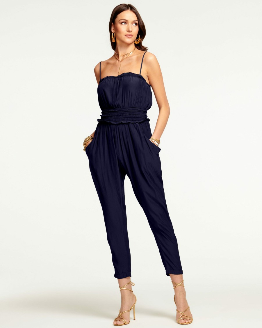 Dresses Ramy Brook | Ramy Brook Starr Spaghetti Strap Jumpsuit All New Arrivals Spring Navy