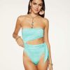 Swim Ramy Brook | Ramy Brook Printed Gigi Strapless One Piece Swimsuit Shop All Surf Green